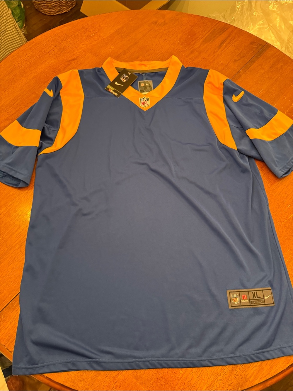 Nike Men's Blue and Gold Football Jersey Los Angeles Rams xl blank